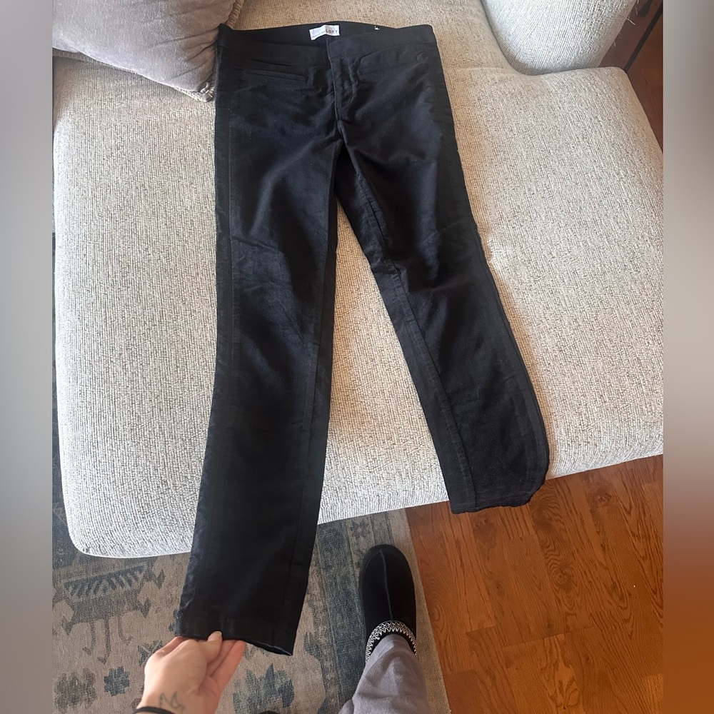 LOFT Black Velvet Trousers